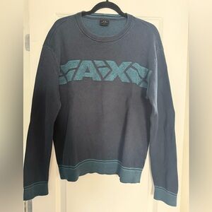 Armani Exchange Men's Teal and Navy Crewneck Sweater